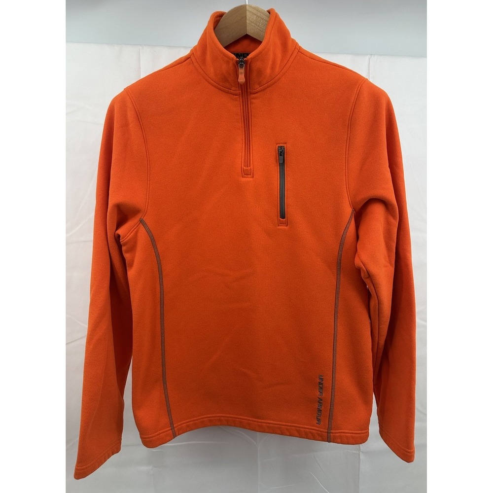 Under Armour Pullover Orange Mens Small 1/4‎ Zip Long Sleeve Athletic Top
